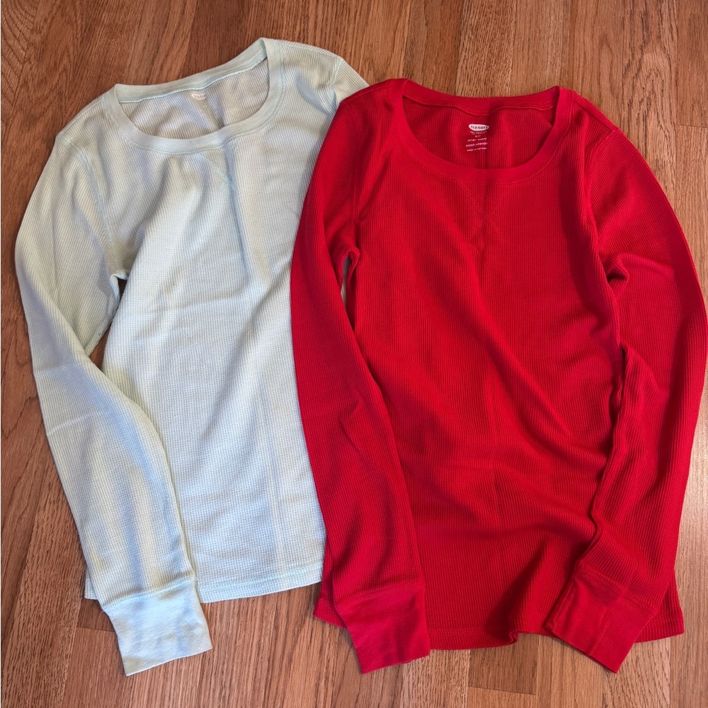 Old Navy Waffle Knit Fitted Long Sleeve Shirts Size S
